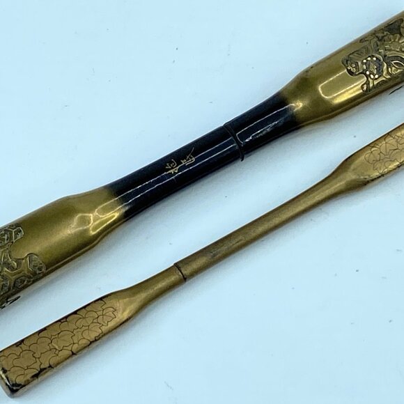 Japanese Kanzashi Kougai set of 2 Wooden Kimono Hair Ornament c1945 GS523 main image 9